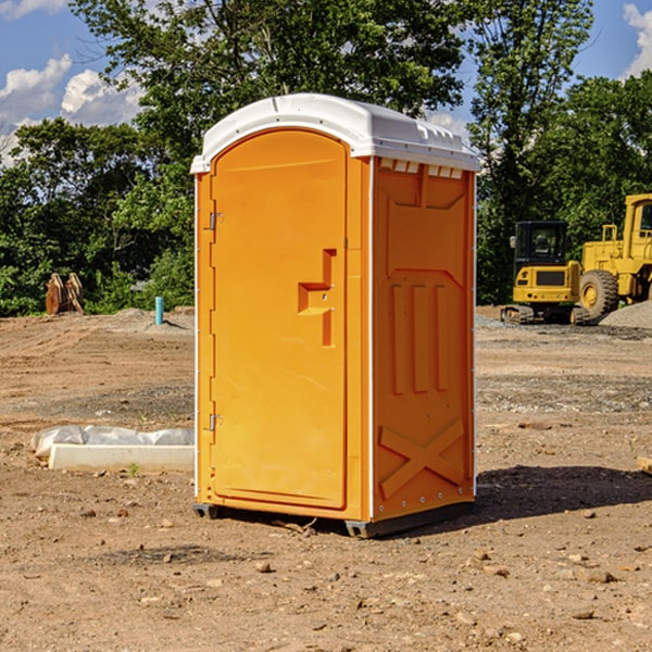 how often are the portable restrooms cleaned and serviced during a rental period in Tillery North Carolina